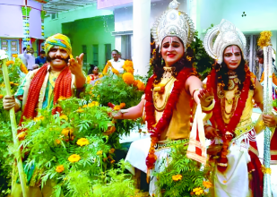 जनकपुरधाममा विवाहपञ्चमी महोत्सवको दोस्रो दिन फूलबारी लिला  मनाइँदै