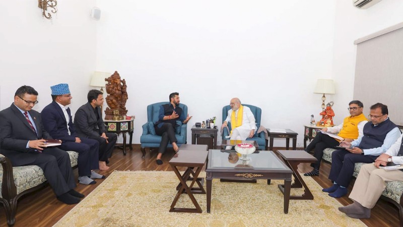 रास्वपा सभापति रवि लामिछाने र भारतका गृहमन्त्री अमित शाहबीच भेटवार्ता